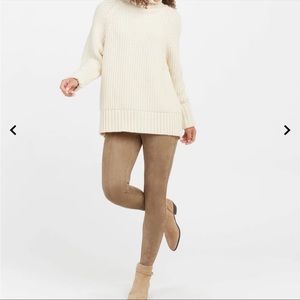 SPANX - NWOT Suede Camel Leggings SZ L